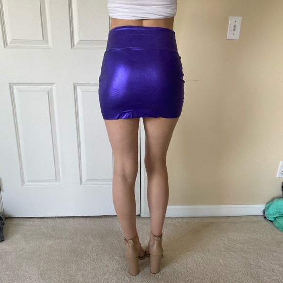 American Apparel Purple Metallic Skirt Sz Small - Picture 3 of 8